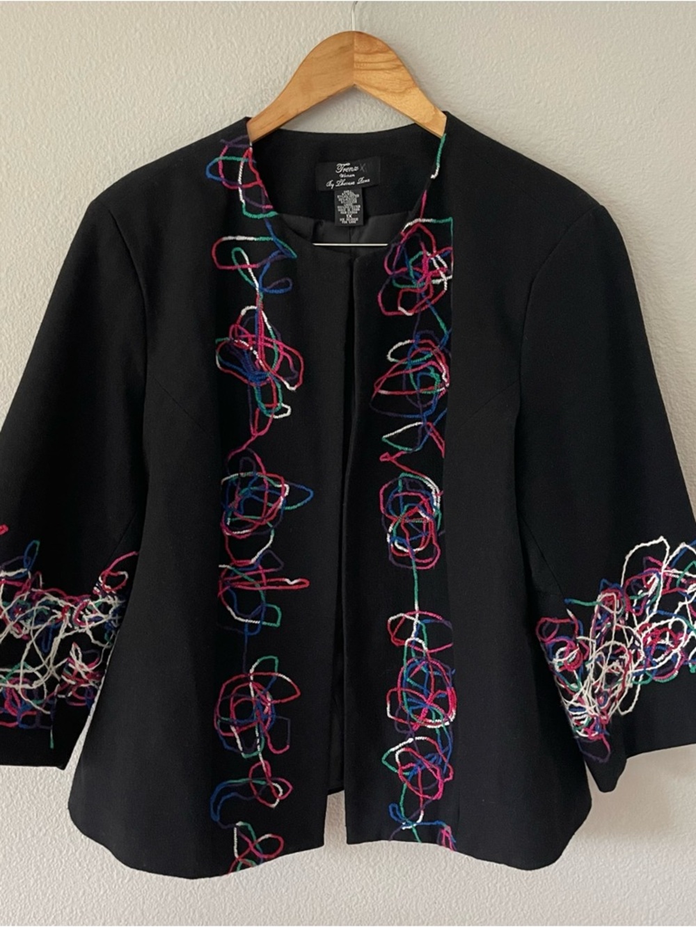 Trenz by Theresa Renz Art Wear Open Wool Jacket Size 1X